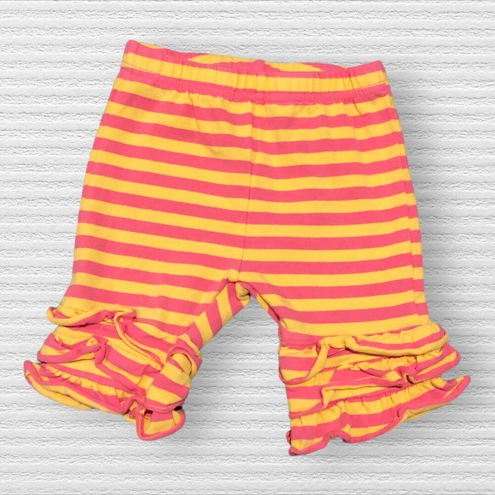 Southern Tots 2t Orange Pink Classic Preppy Triple Ruffle Shorts